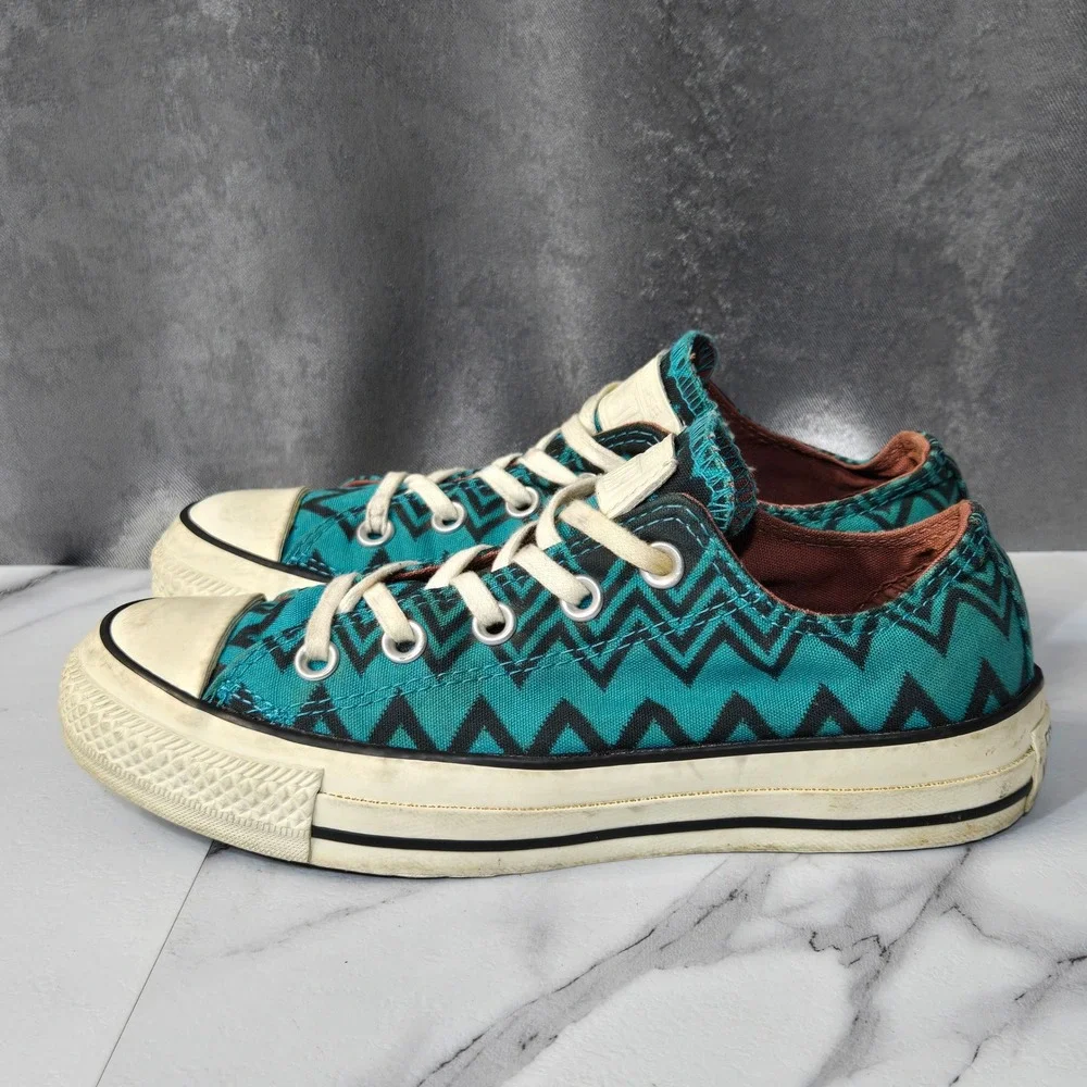 Converse Chuck Taylor All Star Missoni Sneakers Womens 6 Low Chevron Teal Black - Picture 3 of 12